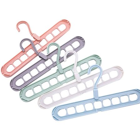 5 Plassbesparende magiske kleshengere med 9 hull, skaporganisatorer og oppbevaring, multifunksjonell skaporganisator