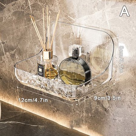 Baderom Transparent Hyllestativ Veggmontert servant No-punch