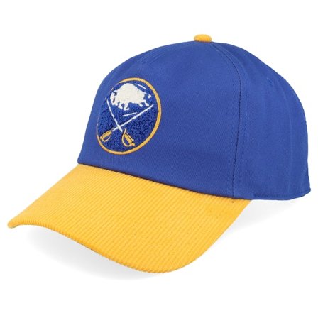 American Needle - NHL Blau Unconstructed Cap - Buffalo Sabres Burnett Blue/Yellow Corduroy A-frame Adjustable @ Hatstore