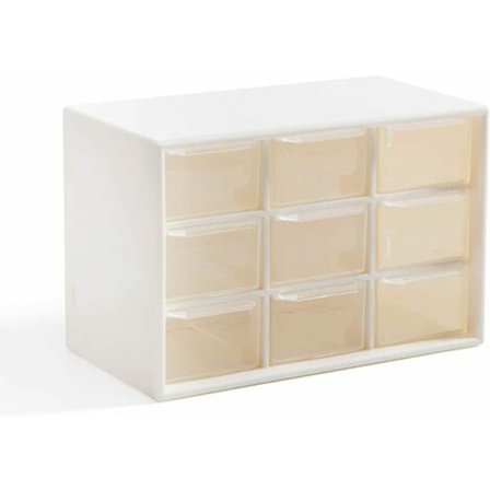 Skrivebords Støvhylde Diverse Smykker Plastik Opbevaringsboks Ni Kvadratgitter Lille Skuffe Skuffe Opbevaringsboks Klassificering