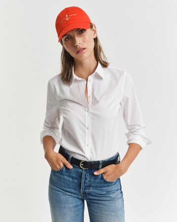 GANT Damen Slim Fit Popeline Bluse (42) Weiß