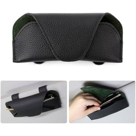 18x9cm Bil Solskydd Glasögonhållare Bil Glasögonfodral PU Läder Magnetisk Bil Glasögonhållare Universal Bil Interiörtillbehör