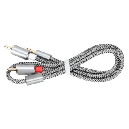 Lydadapter Aux-kabel Tapsfri Stereo Skjermet 3,5 mm til 2RCA Lydsplitterkabel for Bærbare Datamaskiner Stasjonære