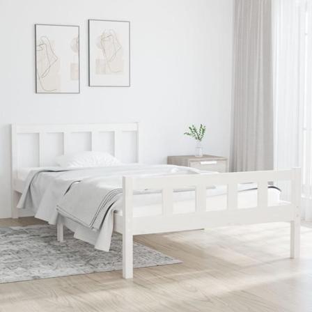 Vidaxl Sängram Vit Massivt Trä 100x200 Cmmassiv Vit
