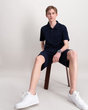 Jack & Jones JPSTJAIDEN RILEY TERRY SWEAT SHORT JNR Blau Shorts Jungen - Kids Brand Store