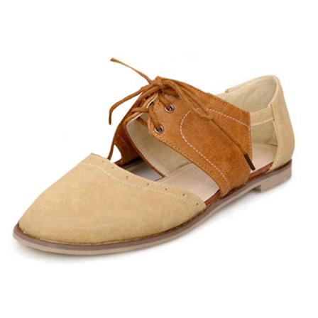 Kvinnor Snöra Platta Sandaler Stängd Toe Flats
