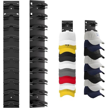 2-pakning selvklebende kapslagring, hattestativ med sterkt lim, kapslagring uten boring, baseballkapslagring