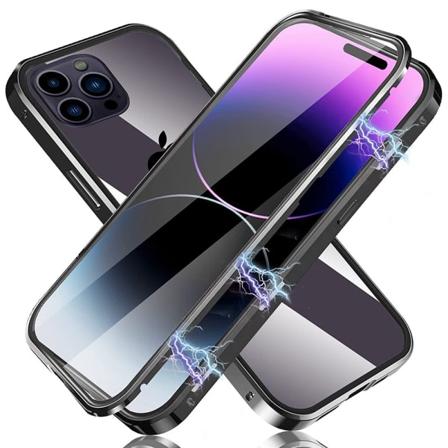 TG iPhone 14 Pro Max - Magnetisk (Dobbelt) Skal Sort