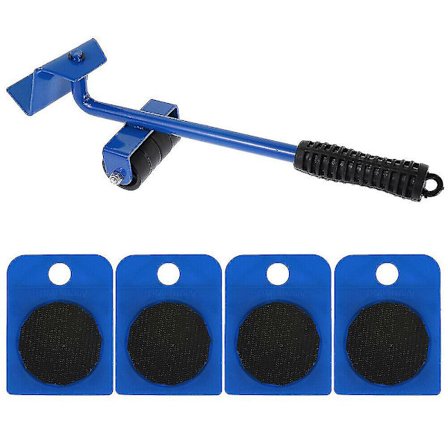 5 stk. Tung Møbelløfter Flytter Fjerner Rullehjul Flytteverktøy Flyttesett Blå