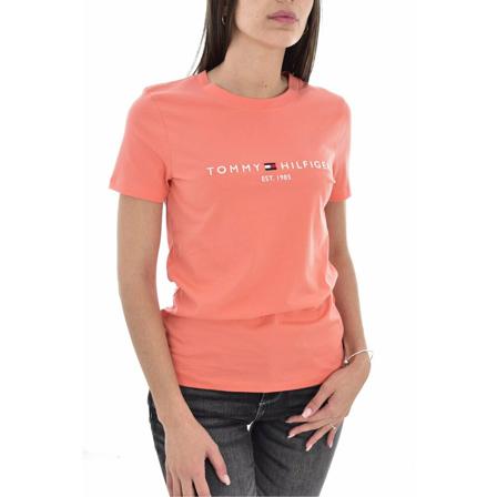 Tommy Hilfiger, T-Shirts Oranje, Dames, Maat:L