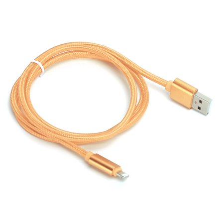 1M Kraftigt Flettet USB Opladerkabel Data Synkronisering Guld Til IOS