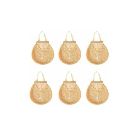 6 st köksmultifunktionella hängande påsar bärbara lök ihåliga nätpåsar - väskor och korgar