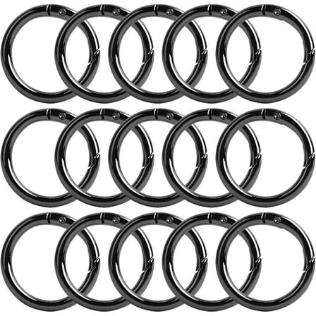 15 stk. runde karabinhager, 33 mm zinklegering fjederlåse kraftige kroge til rygsæk, nøglering, smykker, gør-det-selv og håndværk