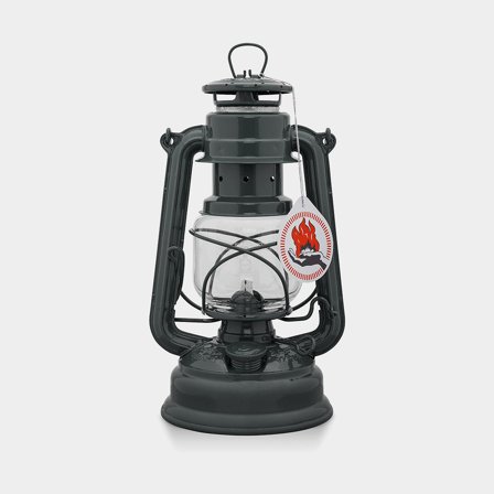 Lampe tempête / lampe à pétrole Feuerhand 276 (Baby Special), 255 mm, Anthracite Grey, avec mèche