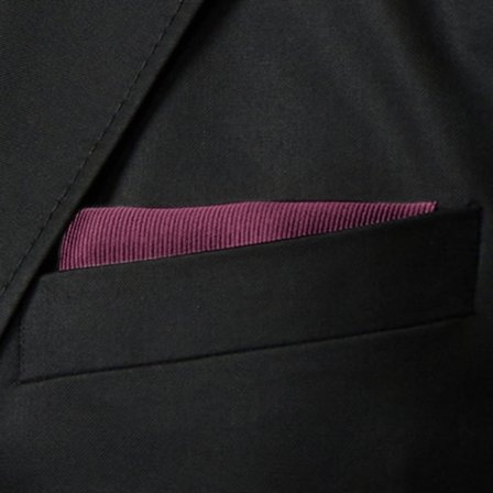 Pañuelo de bolsillo de grogrén burdeos para hombres - Pañuelos de bolsillo de color liso