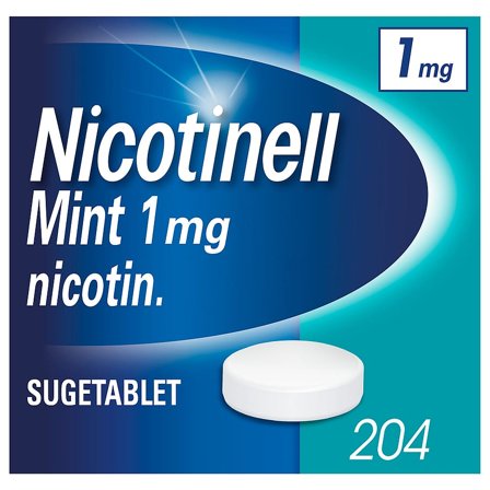 Nicotinell Mint Sugetablet 1 mg 204 stk, Medicin & Pleje, Rygestop, Nikotintabletter