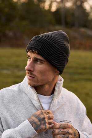 ICANIWILL - Ribbed Vintage Washed Beanie Black ICIW