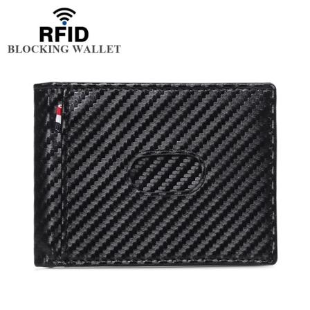 Herre Lommebok, Slank RFID-Blokkerende Enkel Kredittkortlommebok Rommer Opp Til 5 Kort Og Sedler, Perfekt For Reiser