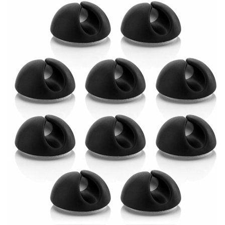 10 stk. Kabelbindere Kabelholder Kabelstyring Kabelmontering Kabelarrangør til kabler op til 8 mm Kabelbindere Fastgørelseskabler Kabelstyring Sort