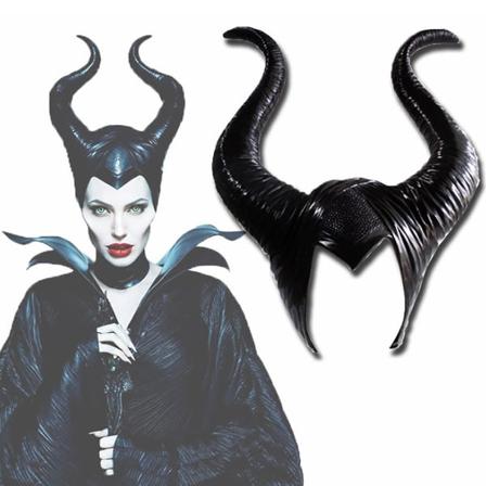 Halloween Cosplay Lateksi Maleficent Hat Evil Mustat Sarvet Kuningatar Päähine