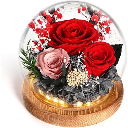 Ikuinen Ruusu Ikuinen Kukka - Punainen Lahjapakkaus Syntymäpäivä Nainen Ystävänpäivä Äitienpäivä LED Luonnollinen Romanttinen