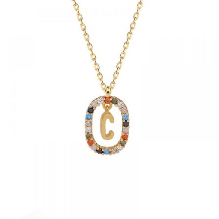 Halsband för kvinnor, flickor guldpläterat bokstavshalsband med bokstav C smyckesgåva fru årsdag födelsedag