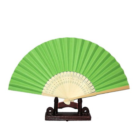 Solfjäder - Grön [B] - Enfärgad i papper