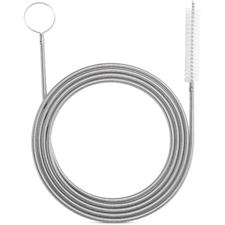 Fleksibel rengøringsbørste til slange, slank afløbsrenser, rengøringsværktøj til slanger, hvid