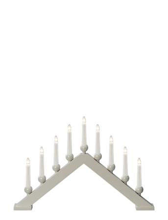 Elljusstake 9 Ljus Trä Röd Home Decoration Candlesticks & Tealight Holders Tealight Holders Harmaa Konstsmide
