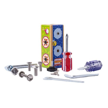 Lasten Puinen Ruuvimeisseli Lauta Opettavainen Oppimislelu Perustaidot Vanhemman ja Lapsen Vuorovaikutus