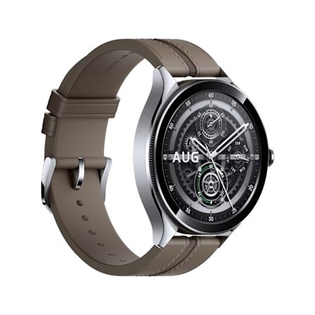 Xiaomi Watch 2 Pro - Bluetooth Silver Case with Brown Leather Strap