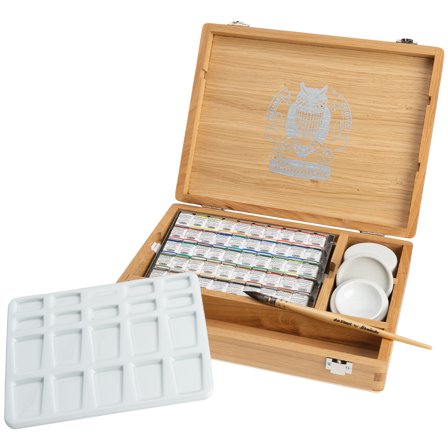 Schmincke Horadam Aquarell Träskrin 50-set + accessoarer