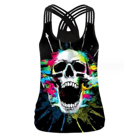 Halloween Skeleton Costume Skjorta - Vuxen Monster Linne för kvinnor COLOR 3 XL