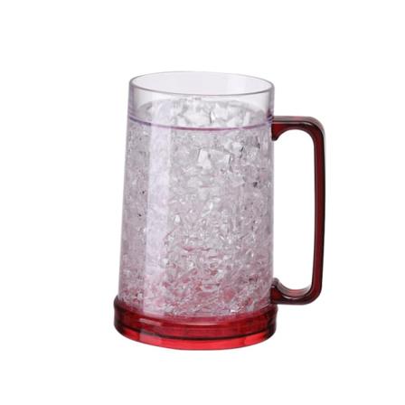 Kylmugg plast dubbellagers gelmugg red