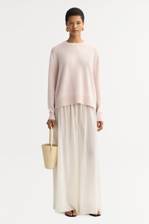 Soft Goat - Boyfriend crewneck - Kashmirtröja dam - XS - Powder