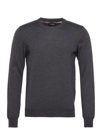Merino Embroidery - Iq Neulepaita Pyöreä Kaula-aukko Harmaa SAND