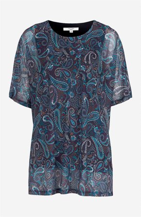 Cellbes of Sweden - Tunikatop i mesh i marine / paisley til damer i størrelse 34/36
