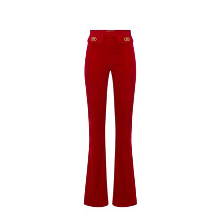 Elisabetta Franchi, Wide Trousers Rood, Dames, Maat:L