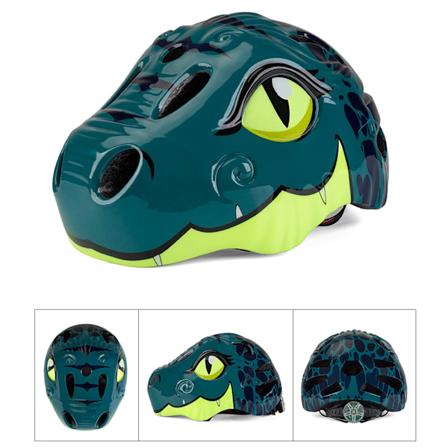Säkerhetshjälm för barn med tecknad dinosaurie och bakre LED-ljus, 3D-djurhjälm för skridskoåkning, scooter, cykel, flickor, pojkar, presenter