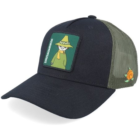 SQRTN - Svart trucker Keps - Snufkin Patch Green/Black Trucker @ Hatstore
