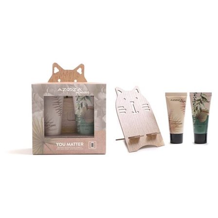 Azoza Eco håndplejesæt - håndcreme, neglecreme og mobilholder