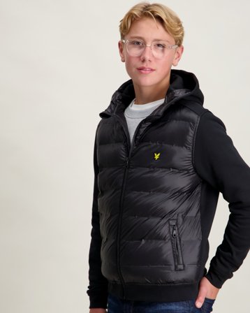 Lyle & Scott Hybrid Hoodie Svart Jackor Kille - Kids Brand Store