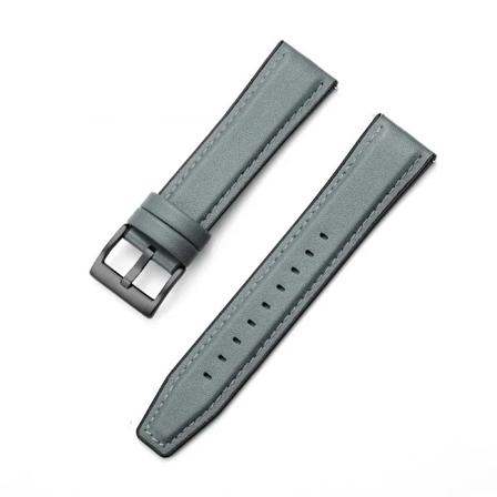 20mm 22mm Läder och Silikon Hybrid Rem för Samsung Galaxy Watch4 6 Classic 47mm 46mm/Galaxy Watch6 40mm 44mm Armband Grå-Svart 22mm