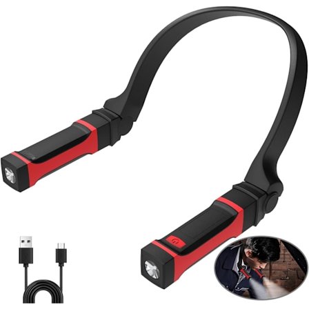 Professionell ficklampa, LED-sporthängande nacklampa Mini Doubl