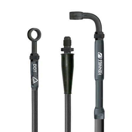 Przewód Hamulcowy Venhill Powerhose Plus Czarny - Husaberg FE570 2009-2012