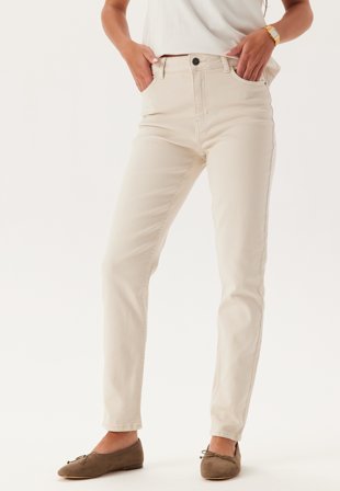 Pieces - Pcbella Hw Tap Ank Jeans Od - Whitecap Gray - Kläder - - Bubbleroom