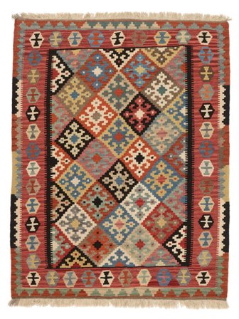 155X200 Alfombra Oriental Kilim Gashgai Rojo Oscuro/Marrón ( Persia/Irán)