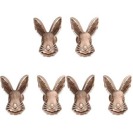 6 stk Kaninformet Håndtak Skuffeknapp Kjøkken Skapgrep Møbeltilbehør 6 stk 4,9x3,5cm 6 pcs 4.9x3.5cm