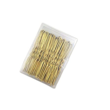 Kultainen U-muotoinen ombre-hiuspinni, kiinteistöhiuspinni, lihapullopää, päivitetty kiinteä hiuspinni, kristalli-pää, hiuslisä