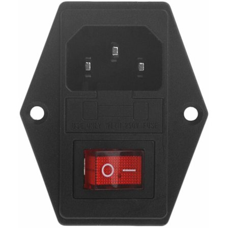 Ny 3-pin IEC320 C14 AC-inngangshannkontakt med sikringsbryter 10A 250V